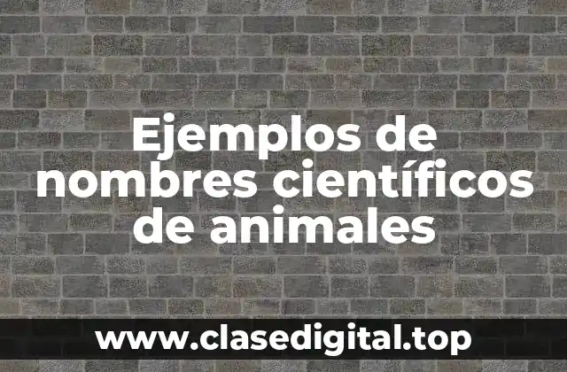Ejemplos de nombres científicos de animales