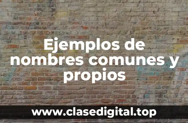 Ejemplos de nombres comunes y propios