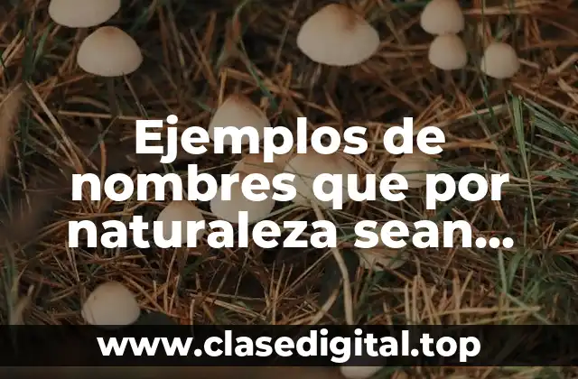 Ejemplos de nombres que por naturaleza sean propios del objeto