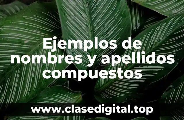 Ejemplos de nombres y apellidos compuestos