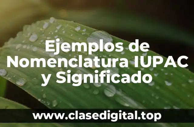 Ejemplos de Nomenclatura IUPAC