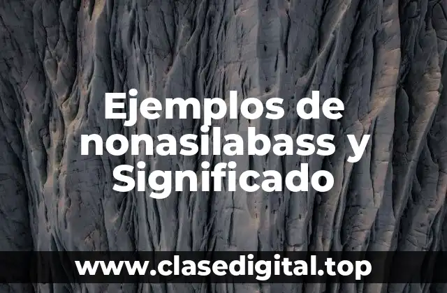 Ejemplos de nonasilabass y Significado