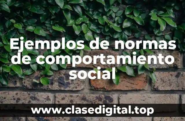 Ejemplos de normas de comportamiento social