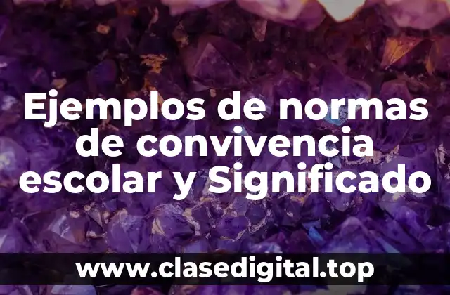 Ejemplos de normas de convivencia escolar y Significado