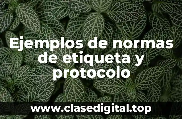 Ejemplos de normas de etiqueta y protocolo