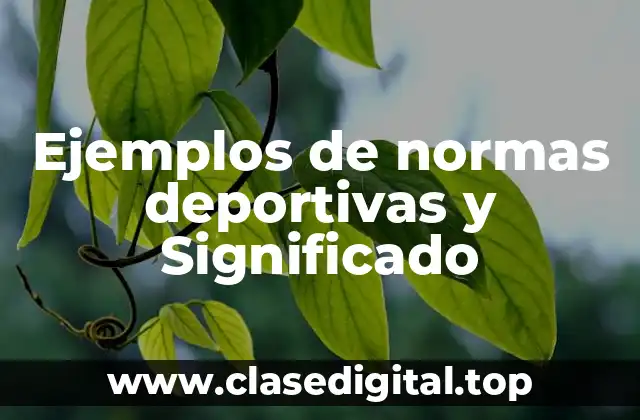 Ejemplos de normas deportivas y Significado