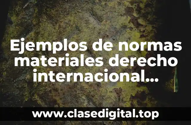 Ejemplos de normas materiales derecho internacional privado y Significado