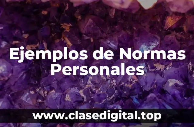 Ejemplos de Normas Personales