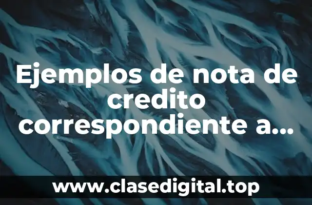 Ejemplos de nota de credito correspondiente a servicios de flete
