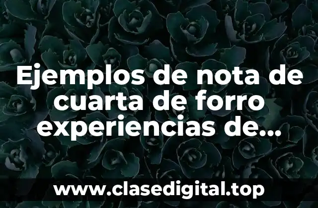 Ejemplos de nota de cuarta de forro experiencias de conciertos