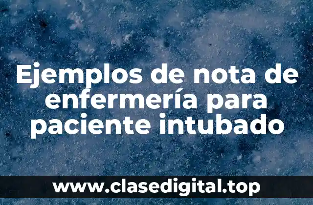 Ejemplos de nota de enfermería para paciente intubado