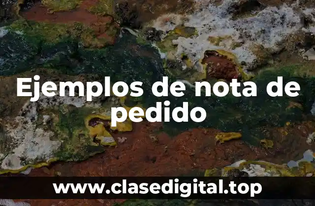 Ejemplos de nota de pedido