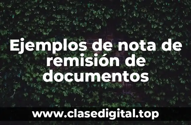 Ejemplos de nota de remisión de documentos