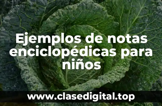 Ejemplos de notas enciclopédicas para niños