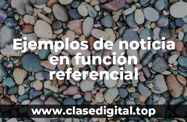 Ejemplos de noticia en función referencial