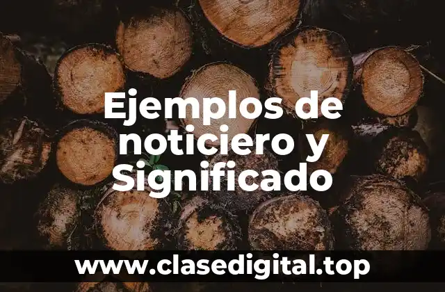 Ejemplos de noticiero y Significado