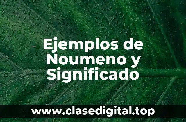 Ejemplos de Noumeno y Significado