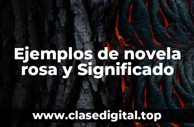 Ejemplos de novela rosa y Significado