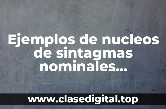 Ejemplos de nucleos de sintagmas nominales sustantivos y pronombres
