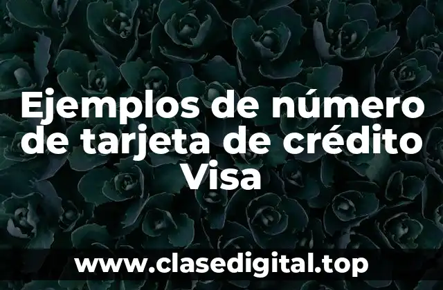 Ejemplos de número de tarjeta de crédito Visa