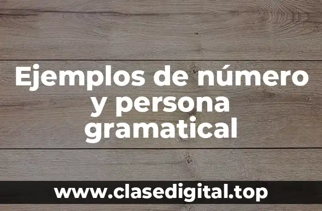 Ejemplos de número y persona gramatical