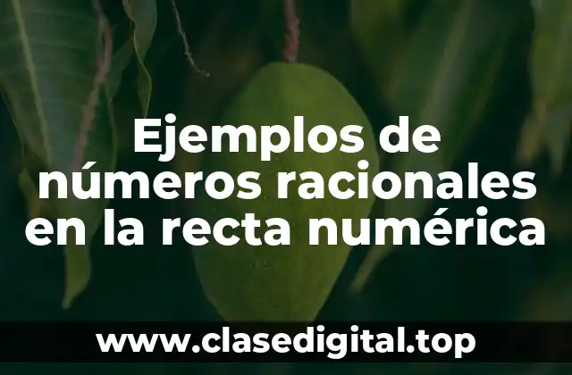 Ejemplos de números racionales en la recta numérica