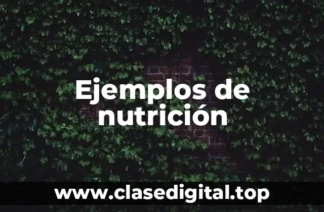 Ejemplos de nutrición