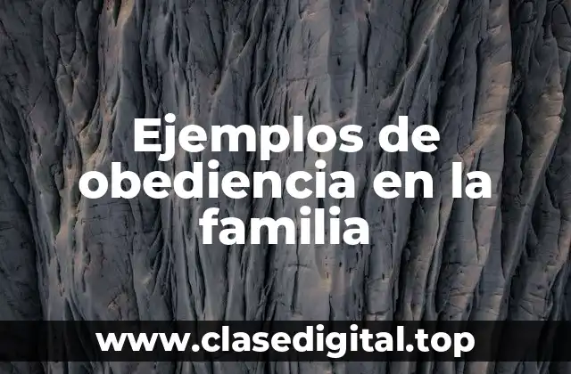 Ejemplos de obediencia en la familia