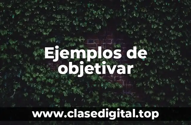 Ejemplos de objetivar