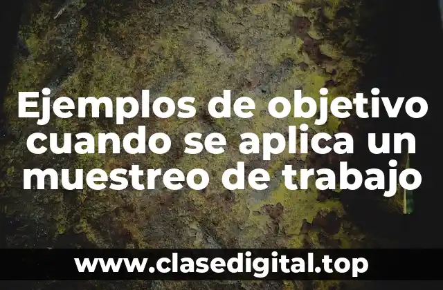 Ejemplos de objetivo cuando se aplica un muestreo de trabajo