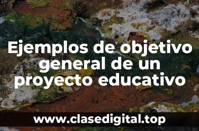 Ejemplos de objetivo general de un proyecto educativo