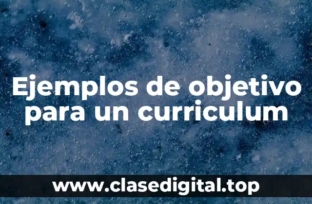 Ejemplos de objetivos para un curriculum