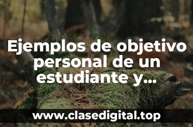 Ejemplos de objetivo personal de un estudiante y Significado