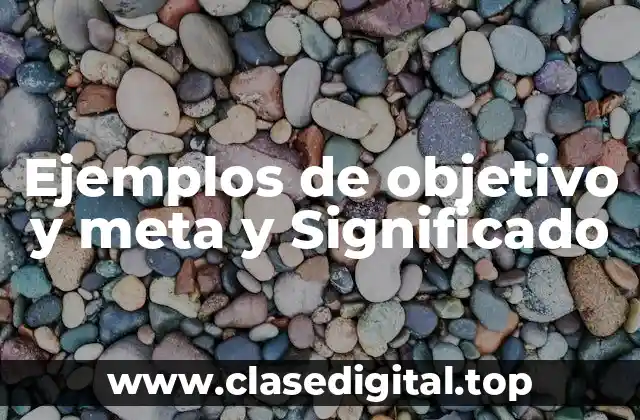 Ejemplos de objetivo y meta y Significado