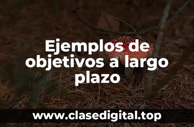 Ejemplos de objetivos a largo plazo