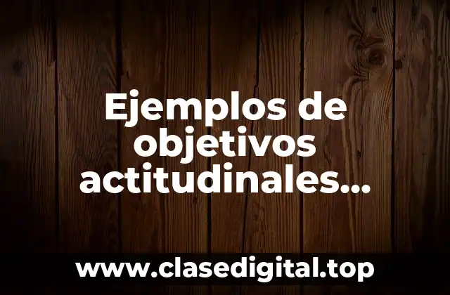 Ejemplos de objetivos actitudinales, procedimentales y conceptuales y Significado