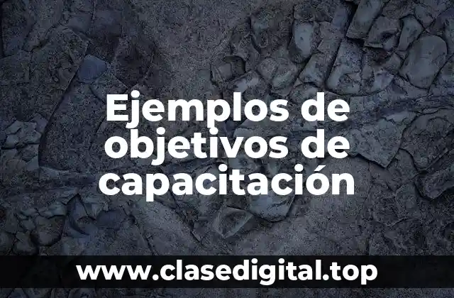 Ejemplos de objetivos de capacitación