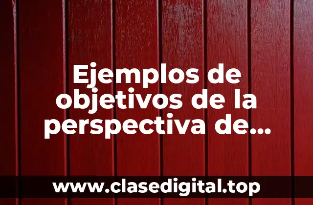 Ejemplos de objetivos de la perspectiva de aprendizaje y crecimiento