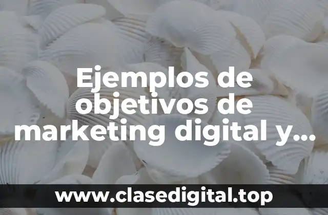Ejemplos de objetivos de marketing digital y Significado
