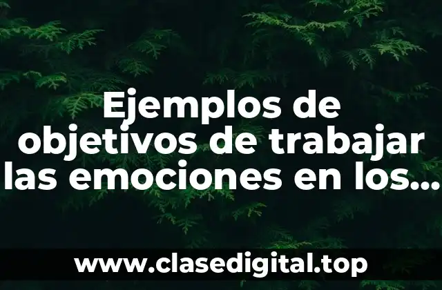 Ejemplos de objetivos de trabajar las emociones en los niños
