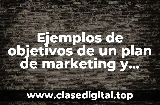 Ejemplos de objetivos de un plan de marketing y Significado