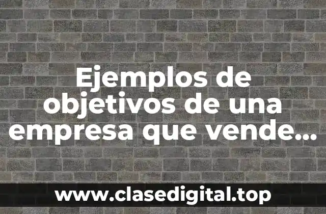 Ejemplos de objetivos de una empresa que vende canastas adornadas y Significado