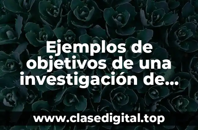 Ejemplos de objetivos de una investigación de mercados
