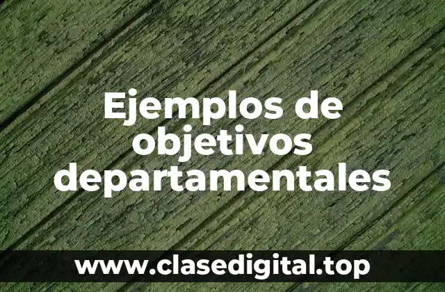 Ejemplos de objetivos departamentales