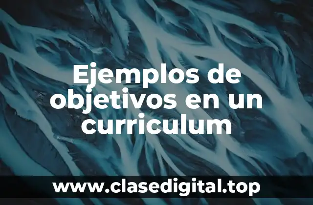 Ejemplos de objetivos en un curriculum