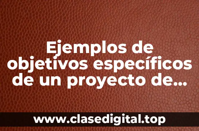 Ejemplos de objetivos específicos de un proyecto de página web