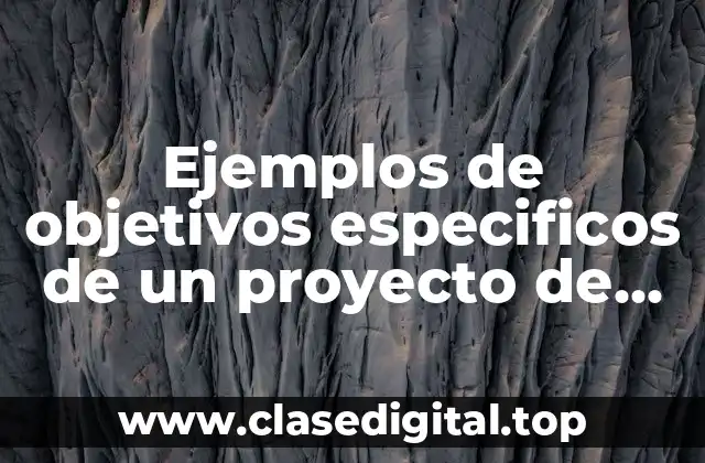 Ejemplos de objetivos especificos de un proyecto de una máquina