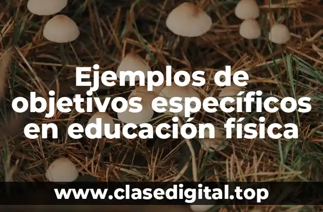 Ejemplos de objetivos específicos en educación física