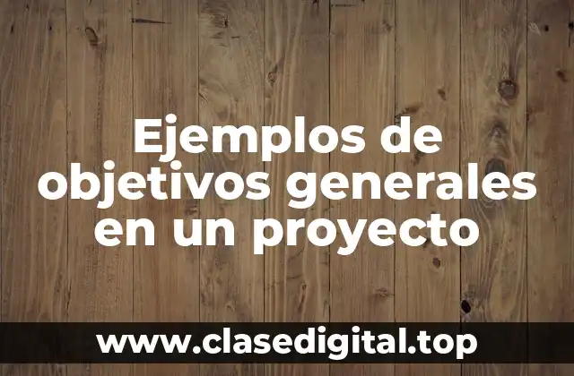 Ejemplos de objetivos generales en un proyecto