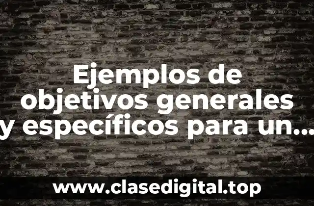 Ejemplos de objetivos generales y específicos para un proyecto